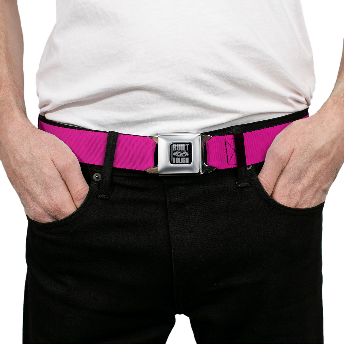 Built Ford Tough Seatbelt Belt - Fuchsia Webbing Seatbelt Belts Ford