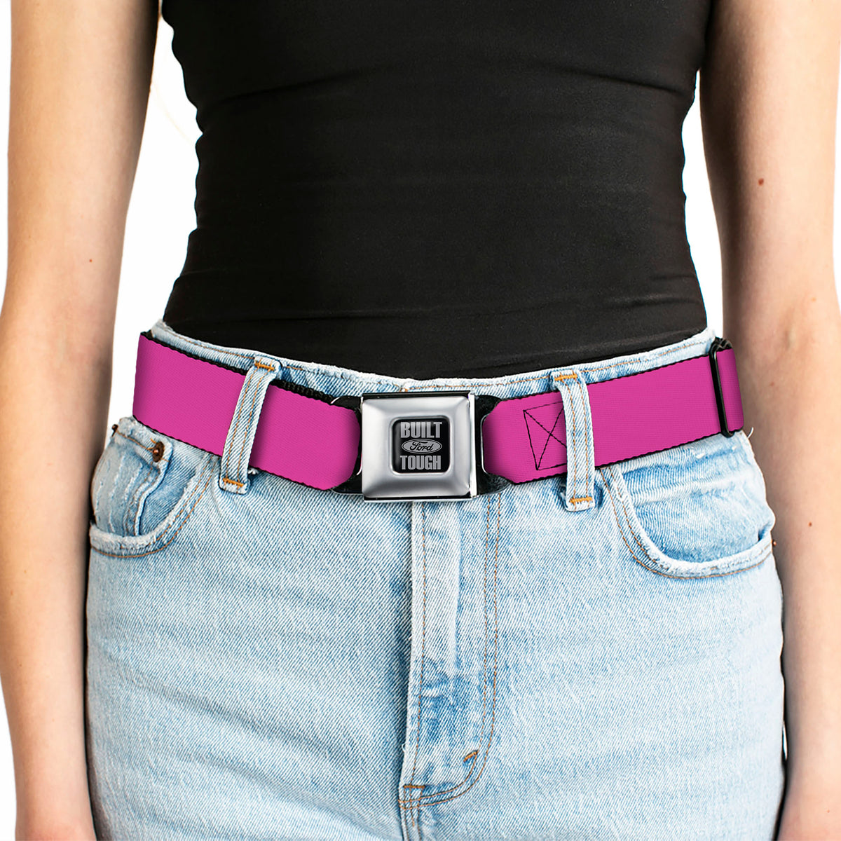 Built Ford Tough Seatbelt Belt - Fuchsia Webbing Seatbelt Belts Ford