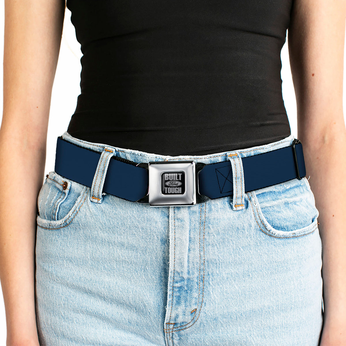 Built Ford Tough Seatbelt Belt - Navy Webbing Seatbelt Belts Ford