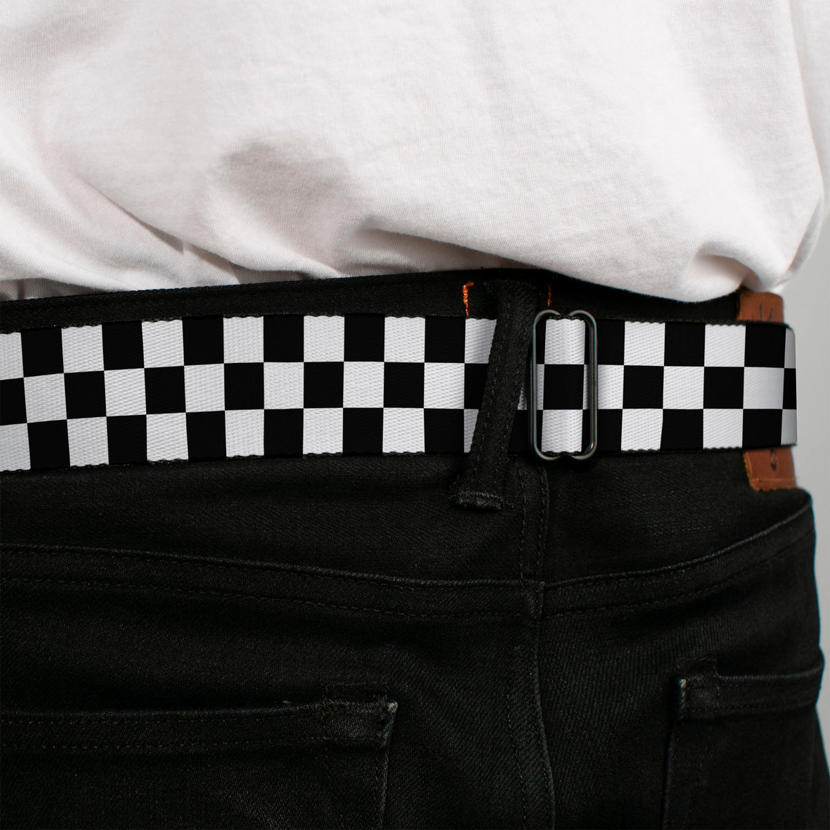 Built Ford Tough Seatbelt Belt - Checker Black/White Webbing Seatbelt Belts Ford