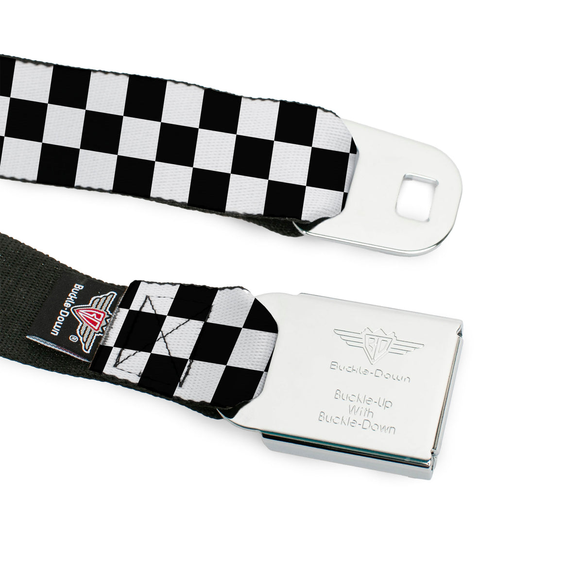 Built Ford Tough Seatbelt Belt - Checker Black/White Webbing Seatbelt Belts Ford