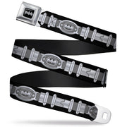 Batman Black Silver Seatbelt Belt - Batman Utility Belt Black/Gray Webbing Seatbelt Belts DC Comics