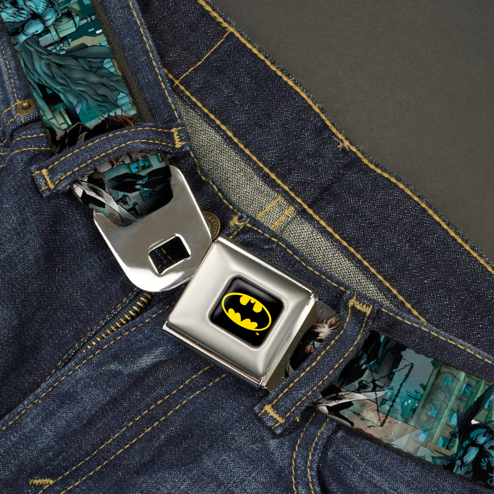 Batman Full Color Black/Yellow Seatbelt Belt - The New 52 Detective Comics Issue #1 Batman & James Gordon Scene Webbing Seatbelt Belts DC Comics