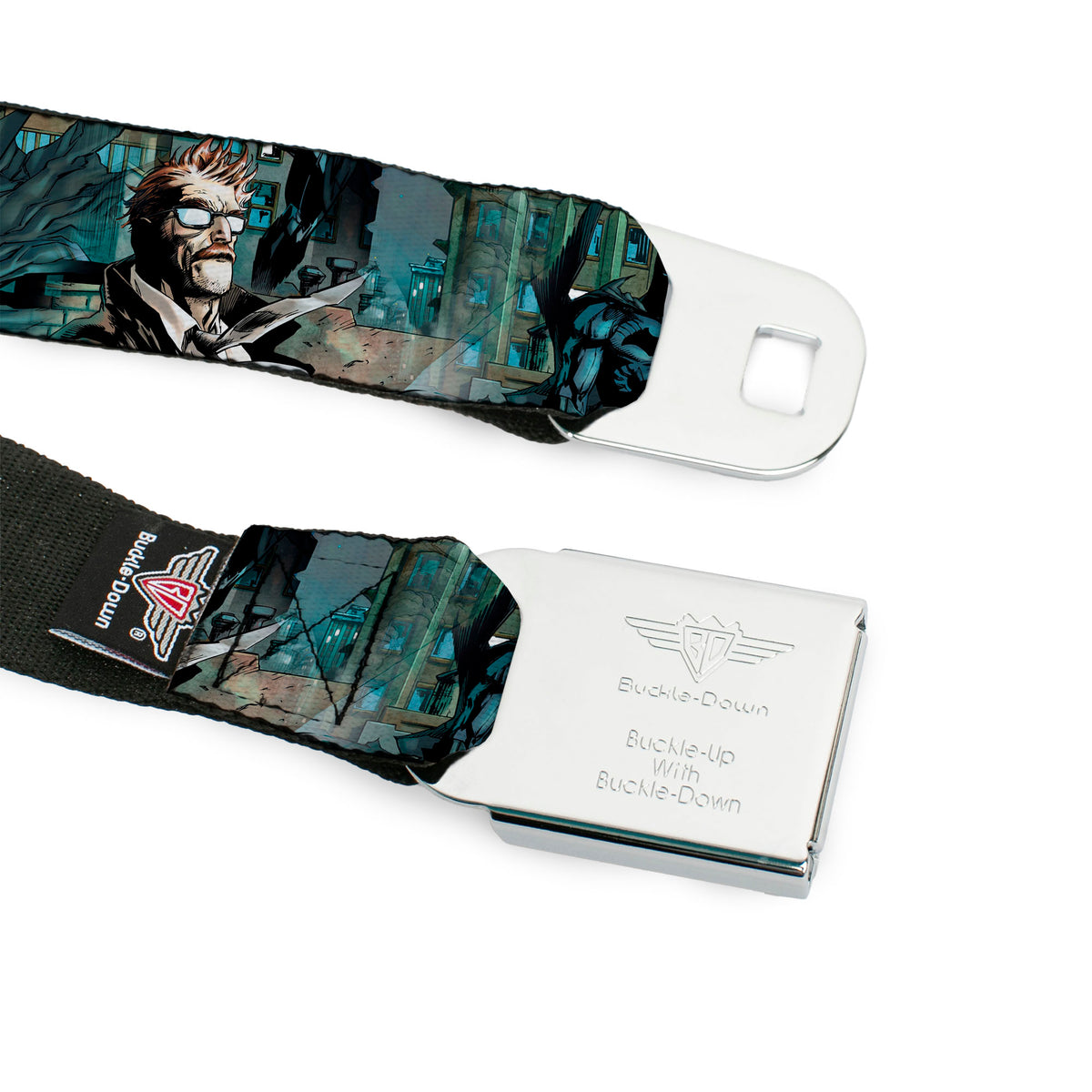 Batman Full Color Black/Yellow Seatbelt Belt - The New 52 Detective Comics Issue #1 Batman & James Gordon Scene Webbing Seatbelt Belts DC Comics