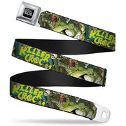 DC COMICS FOREVER EVIL Full Color Black Gray Seatbelt Belt - Batman & Robin Forever Evil Issue 23.4 KILLER CROC #1 Cover Pose Greens Webbing Seatbelt Belts DC Comics