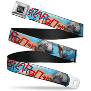 DC COMICS FOREVER EVIL Full Color Black Gray Seatbelt Belt - Superman Forever Evil Issue 23.1 BIZARRO #1 Cover Pose Blues/Red Webbing Seatbelt Belts DC Comics