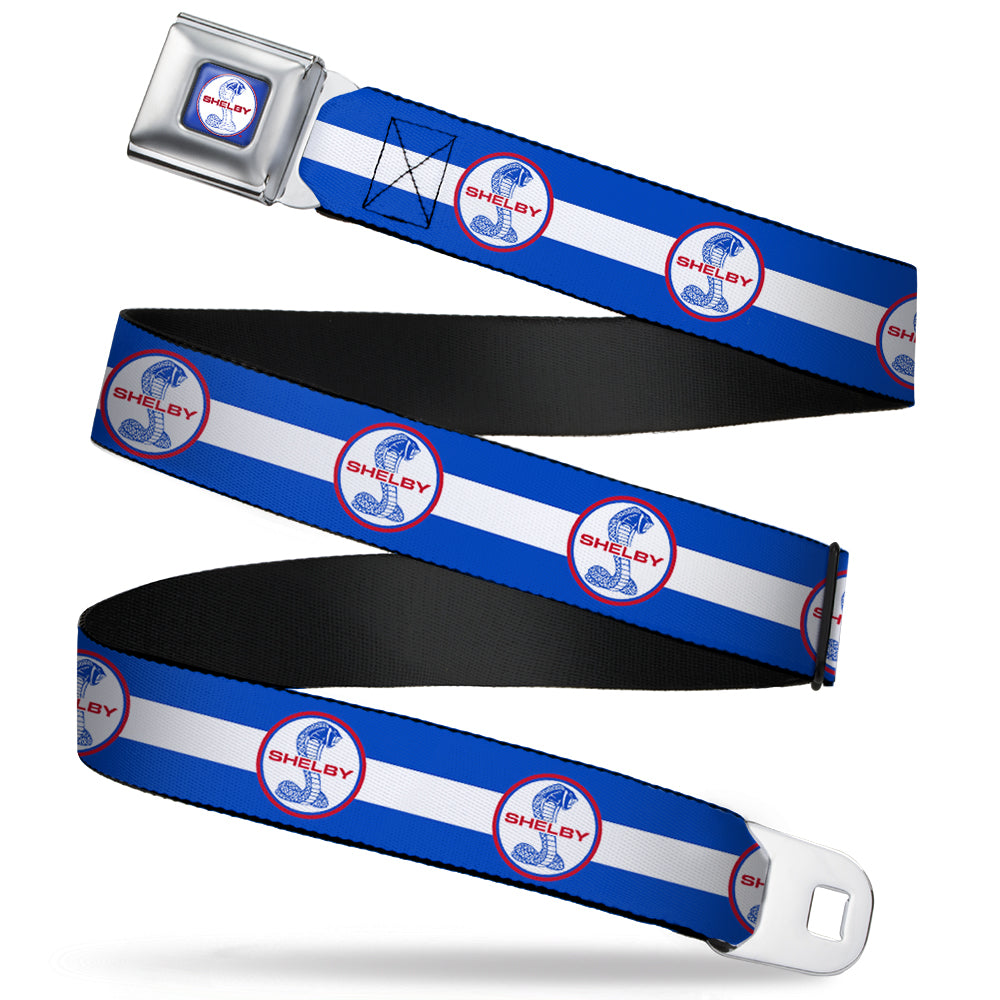 SHELBY Tiffany Split Full Color Blue Red White Seatbelt Belt - SHELBY Tiffany Split/Stripe Blue/White/Red Webbing Seatbelt Belts Shelby