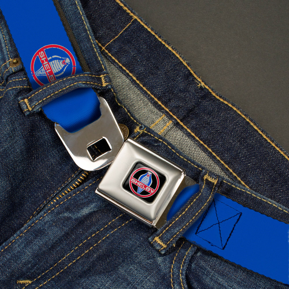 SHELBY Cobra Full Color Black Gray Red Blue Seatbelt Belt - SHELBY Cobra Weathered Blue/Gray/Red Webbing Seatbelt Belts Shelby