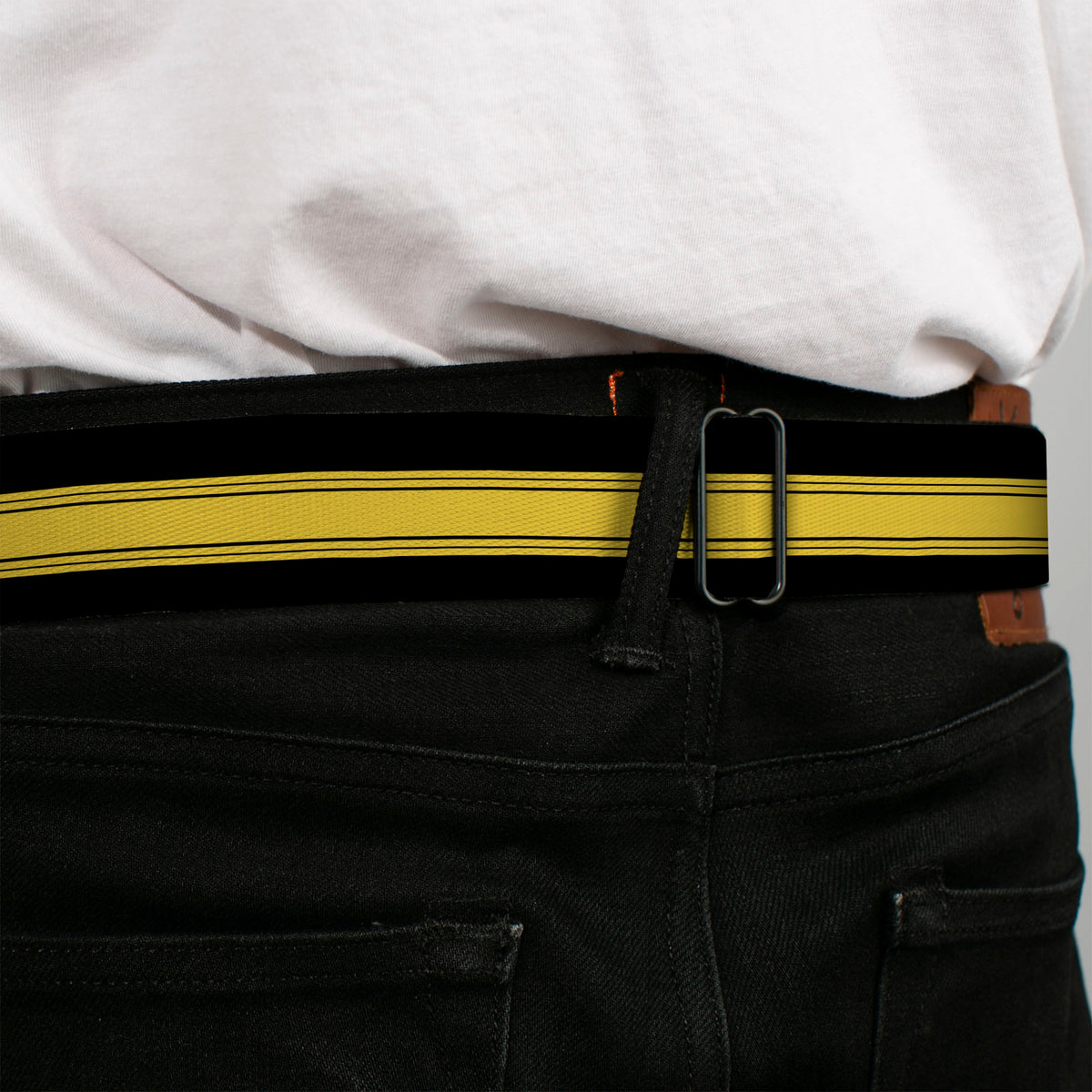 SHELBY Tiffany Box Full Color Black Silver-Fade Seatbelt Belt - SHELBY GT 500/Cobra Box Stripe Black/Yellow Webbing Seatbelt Belts Shelby