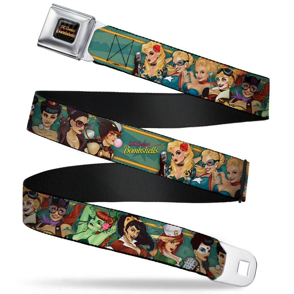 DC COMICS BOMBSHELLS Rays Full Color Black Gray Orange-Red Fade Seatbelt Belt - 12-DC COMICS BOMBSHELLS Pose Rays/Stars Blues/Pink/Yellow Webbing Seatbelt Belts DC Comics