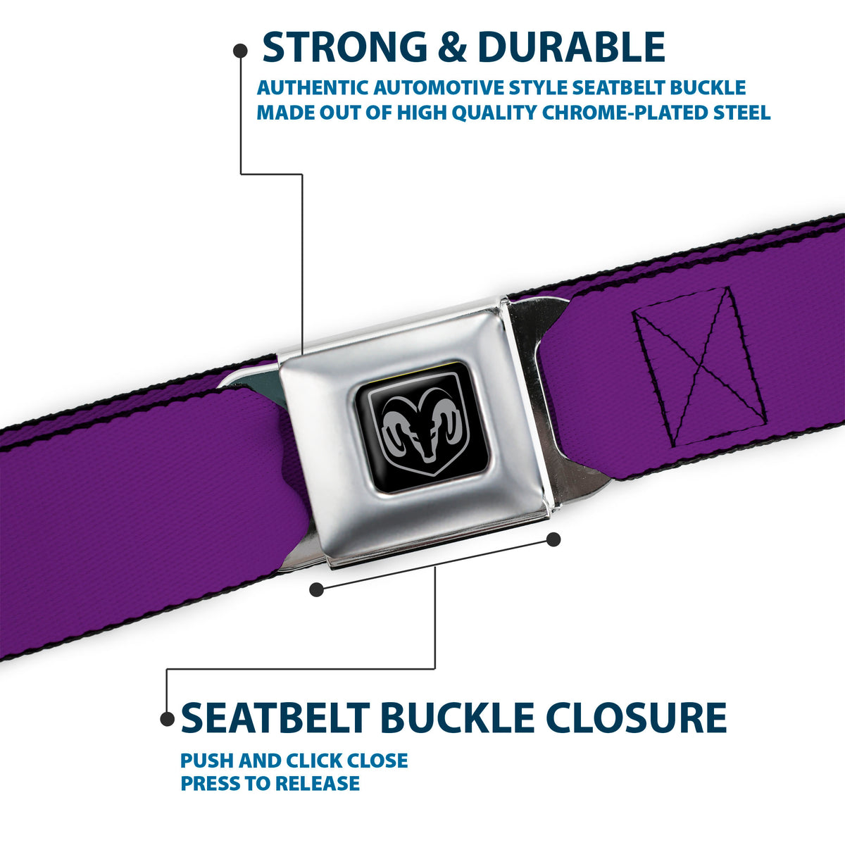 Ram Seatbelt Belt - Purple Webbing Seatbelt Belts Ram