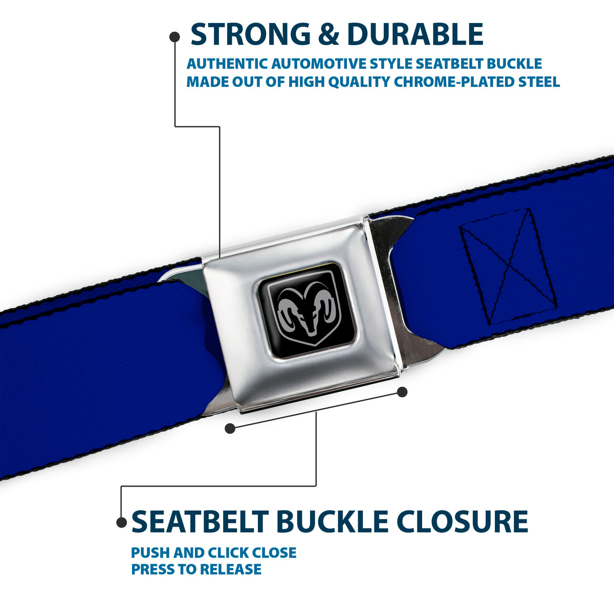 Ram Seatbelt Belt - Royal Webbing Seatbelt Belts Ram