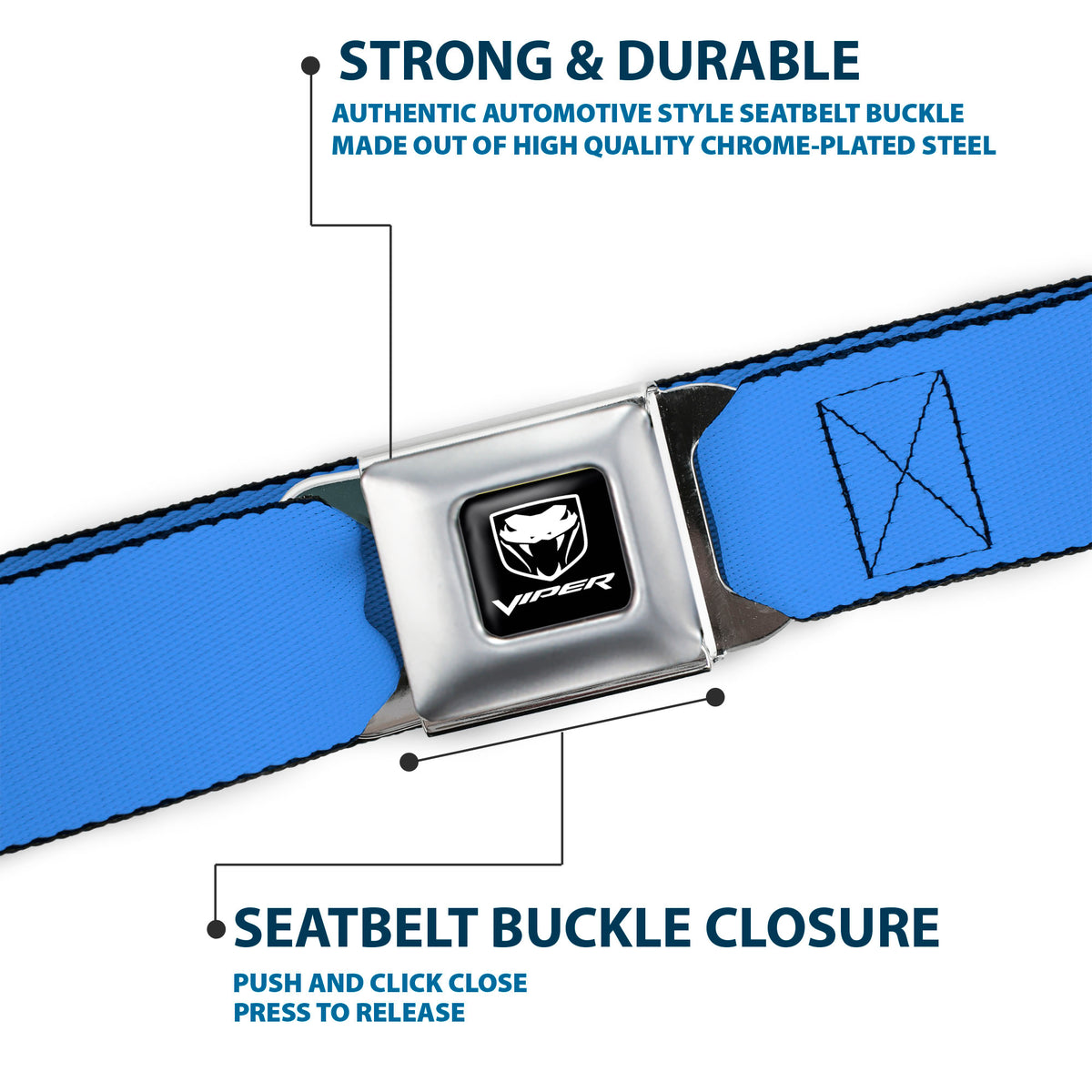 Dodge Viper Seatbelt Belt - Baby Blue Webbing Seatbelt Belts Dodge