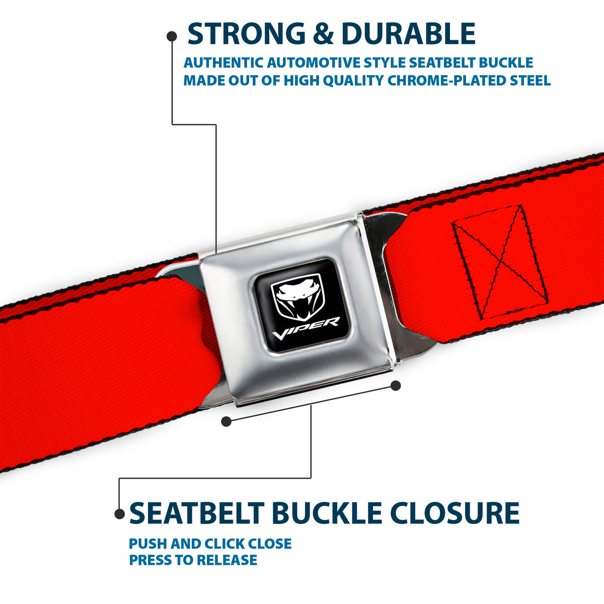Dodge Viper Seatbelt Belt - Red Webbing Seatbelt Belts Dodge