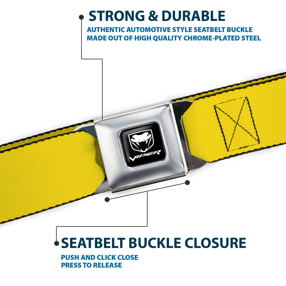 Dodge Viper Seatbelt Belt - Yellow Webbing Seatbelt Belts Dodge