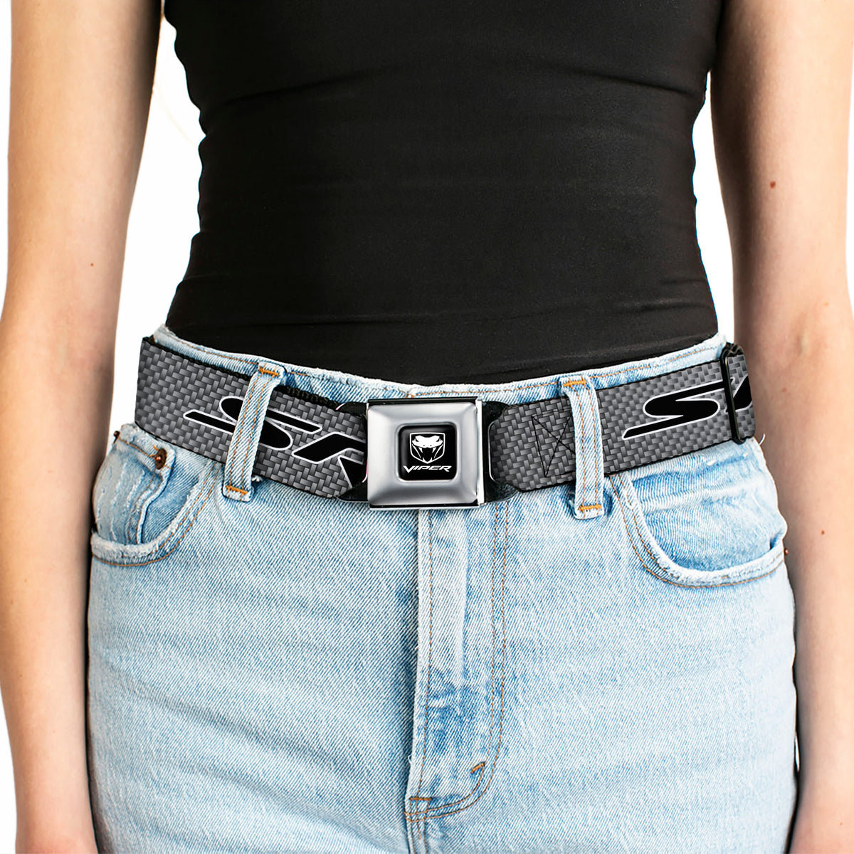 Dodge Viper Seatbelt Belt - SRT Carbon Fiber Silver/White/Black Webbing Seatbelt Belts Dodge