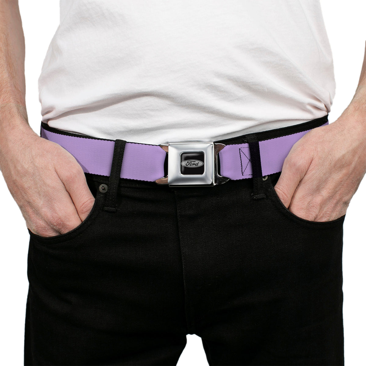 Ford Emblem Seatbelt Belt - Lavender Webbing Seatbelt Belts Ford