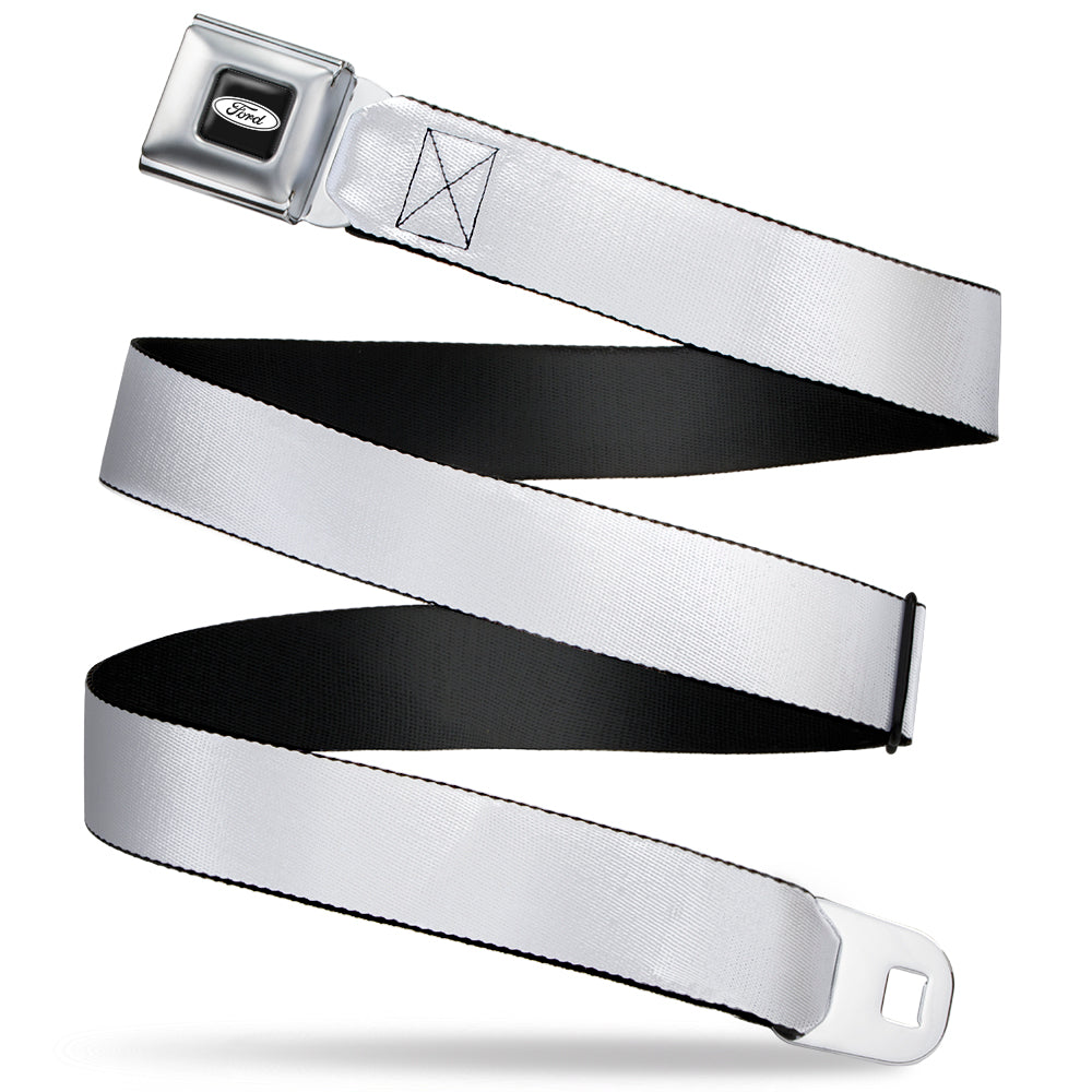 Ford Emblem Seatbelt Belt - White Webbing Seatbelt Belts Ford