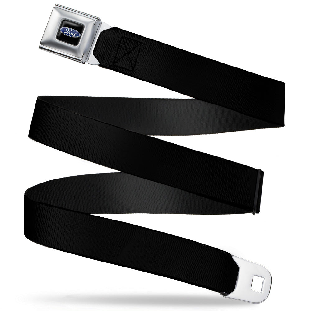 Ford Oval Full Color Black/Blue Seatbelt Belt - PRINTED Black Webbing Seatbelt Belts Ford