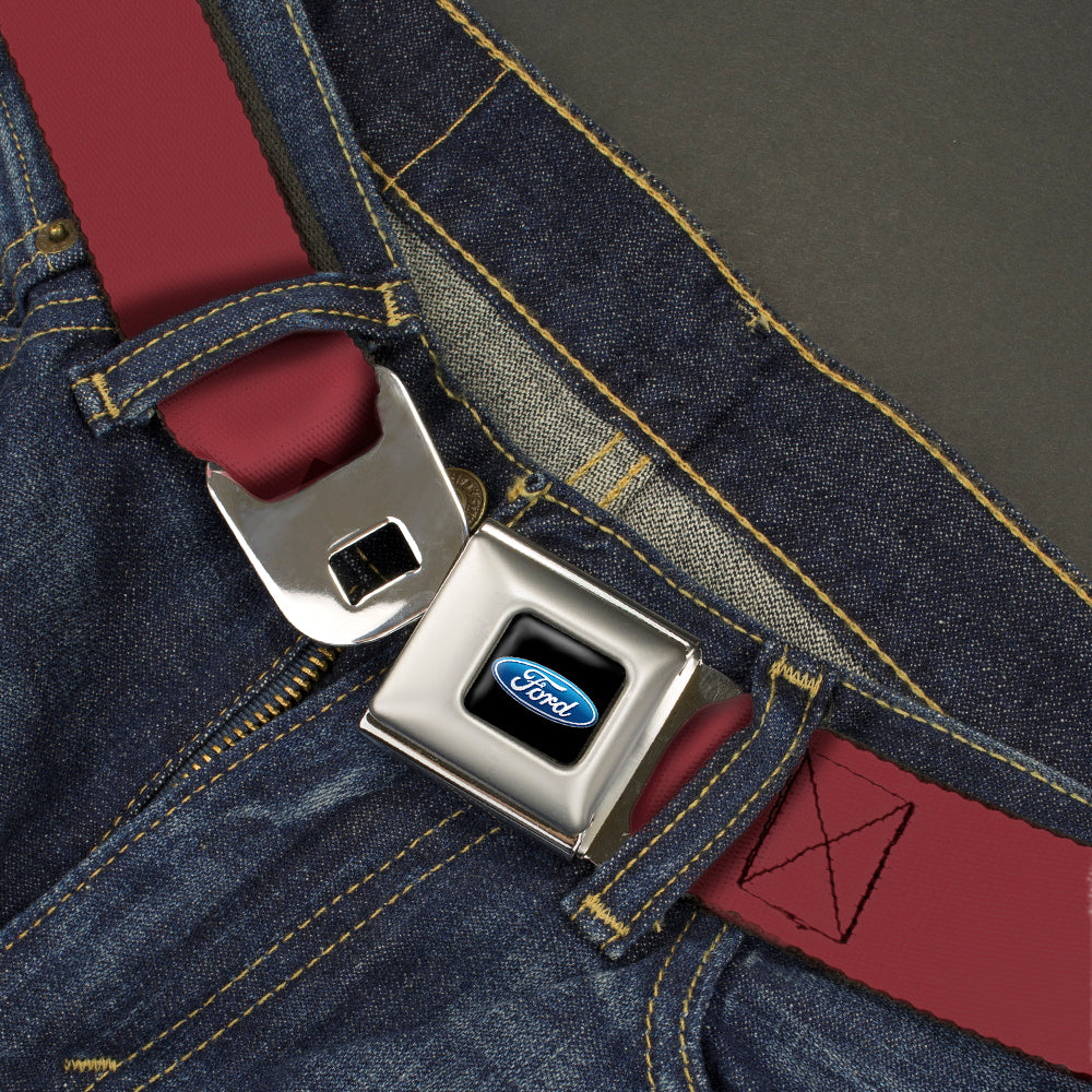 Ford Oval Full Color Black/Blue Seatbelt Belt - Burgundy Webbing Seatbelt Belts Ford