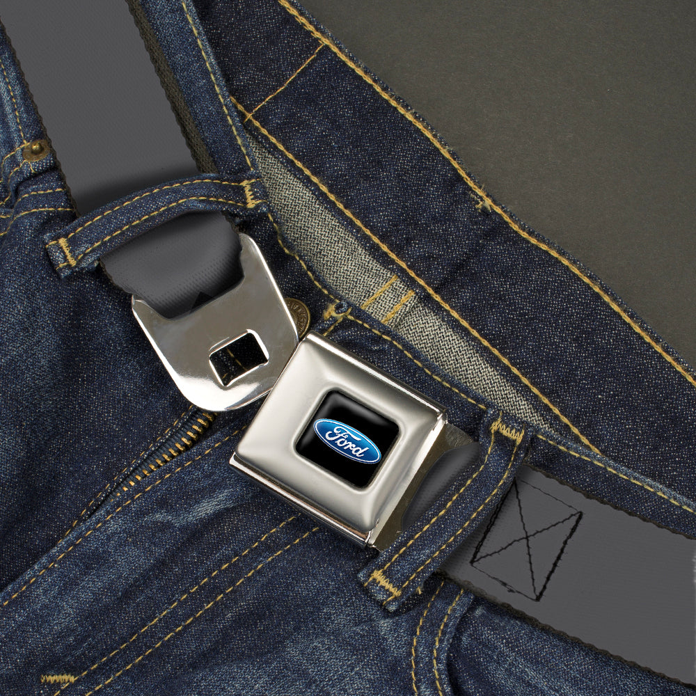 Ford Oval Full Color Black/Blue Seatbelt Belt - Charcoal Webbing Seatbelt Belts Ford