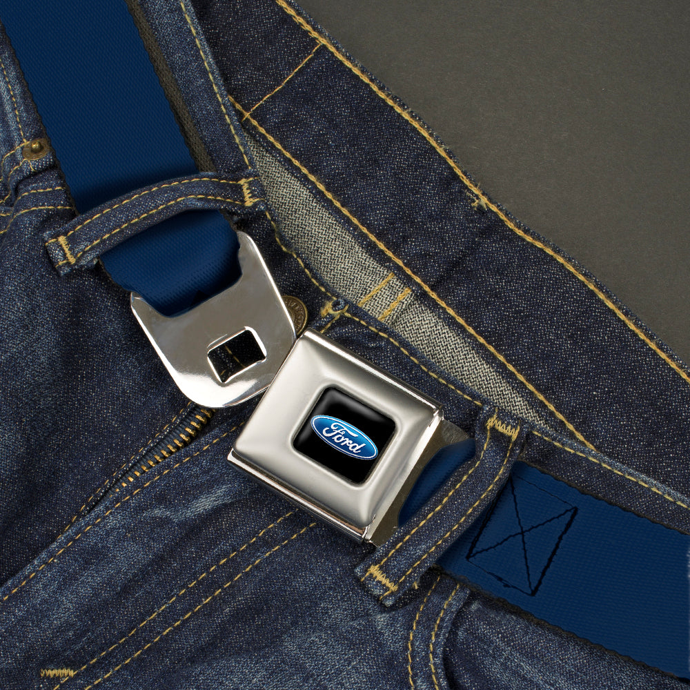 Ford Oval Full Color Black/Blue Seatbelt Belt - Navy Webbing Seatbelt Belts Ford