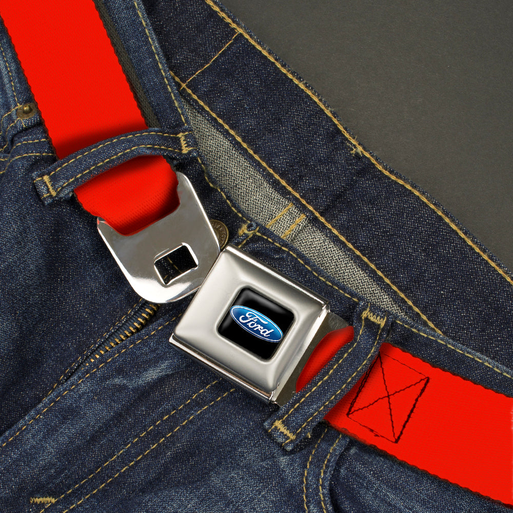 Ford Oval Full Color Black/Blue Seatbelt Belt - Red Webbing Seatbelt Belts Ford