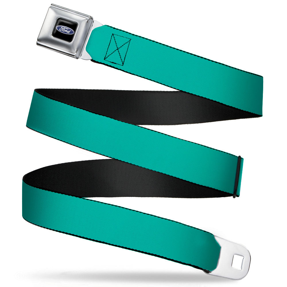 Ford Oval Full Color Black/Blue Seatbelt Belt - Teal Webbing Seatbelt Belts Ford