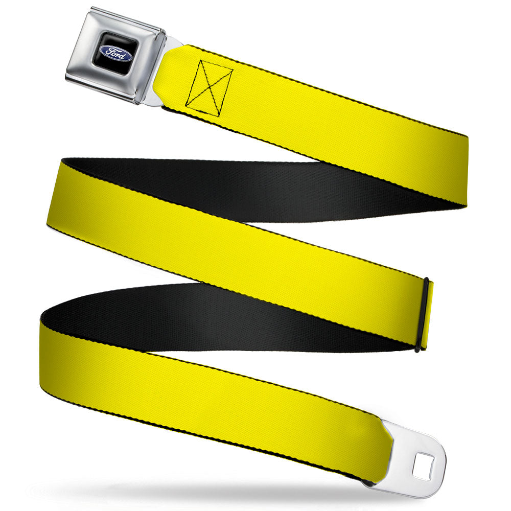 Ford Oval Full Color Black/Blue Seatbelt Belt - Yellow Webbing Seatbelt Belts Ford