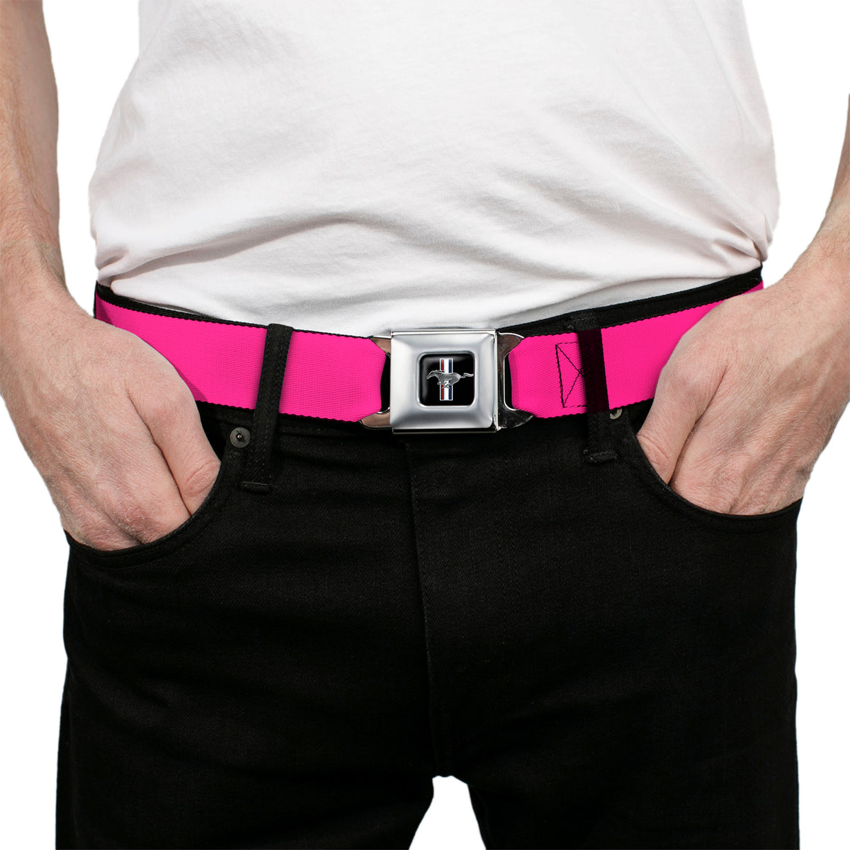 Ford Mustang Seatbelt Belt - Neon Pink Webbing Seatbelt Belts Ford