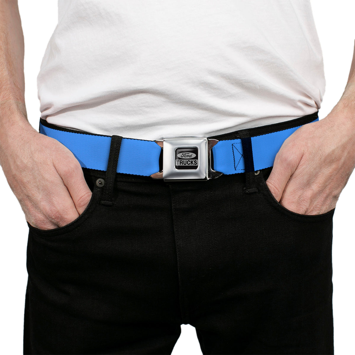 Ford Trucks Seatbelt Belt - Baby Blue Webbing Seatbelt Belts Ford
