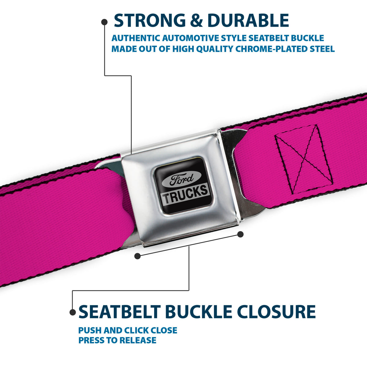 Ford Trucks Seatbelt Belt - Fuchsia Webbing Seatbelt Belts Ford