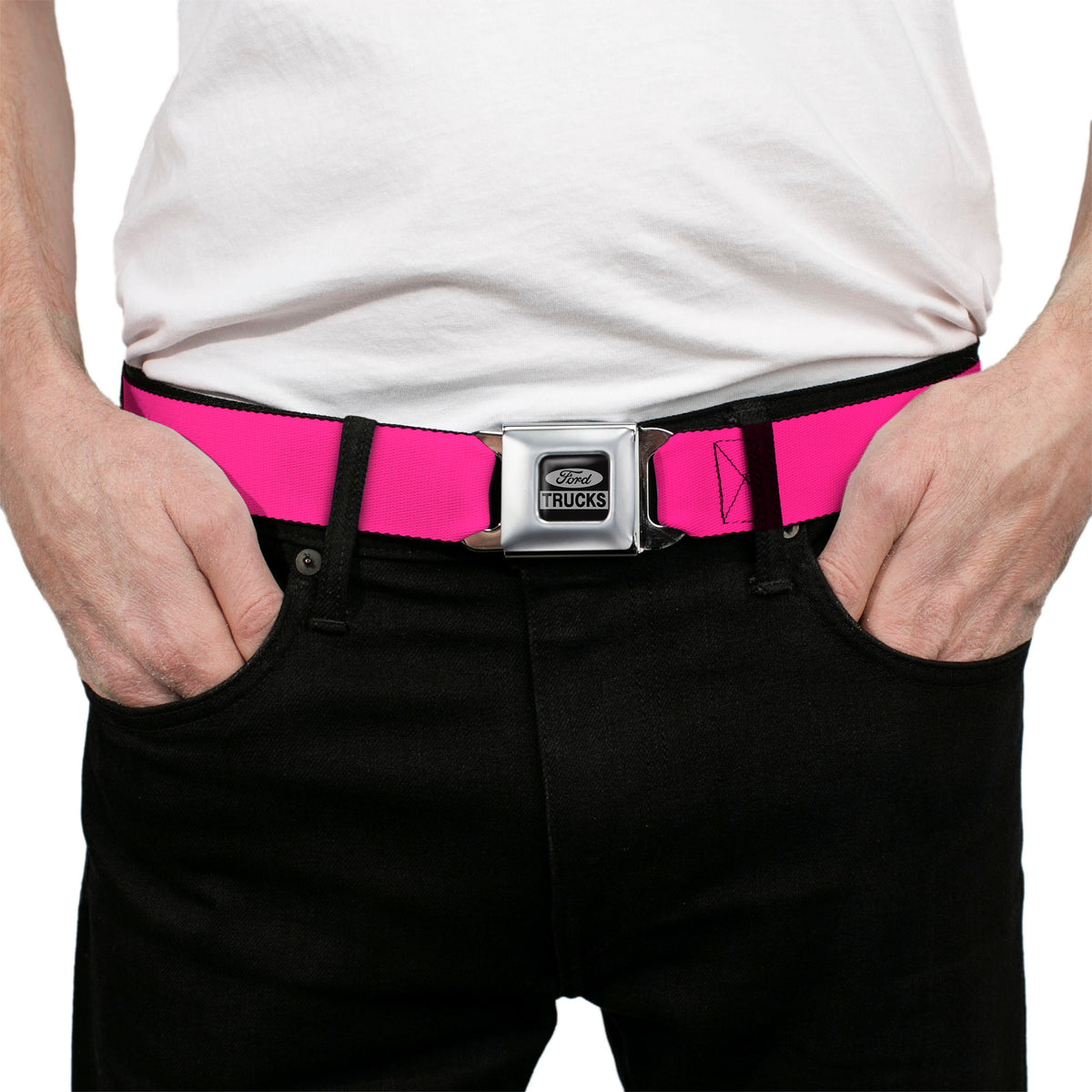 Ford Trucks Seatbelt Belt - Neon Pink Webbing Seatbelt Belts Ford
