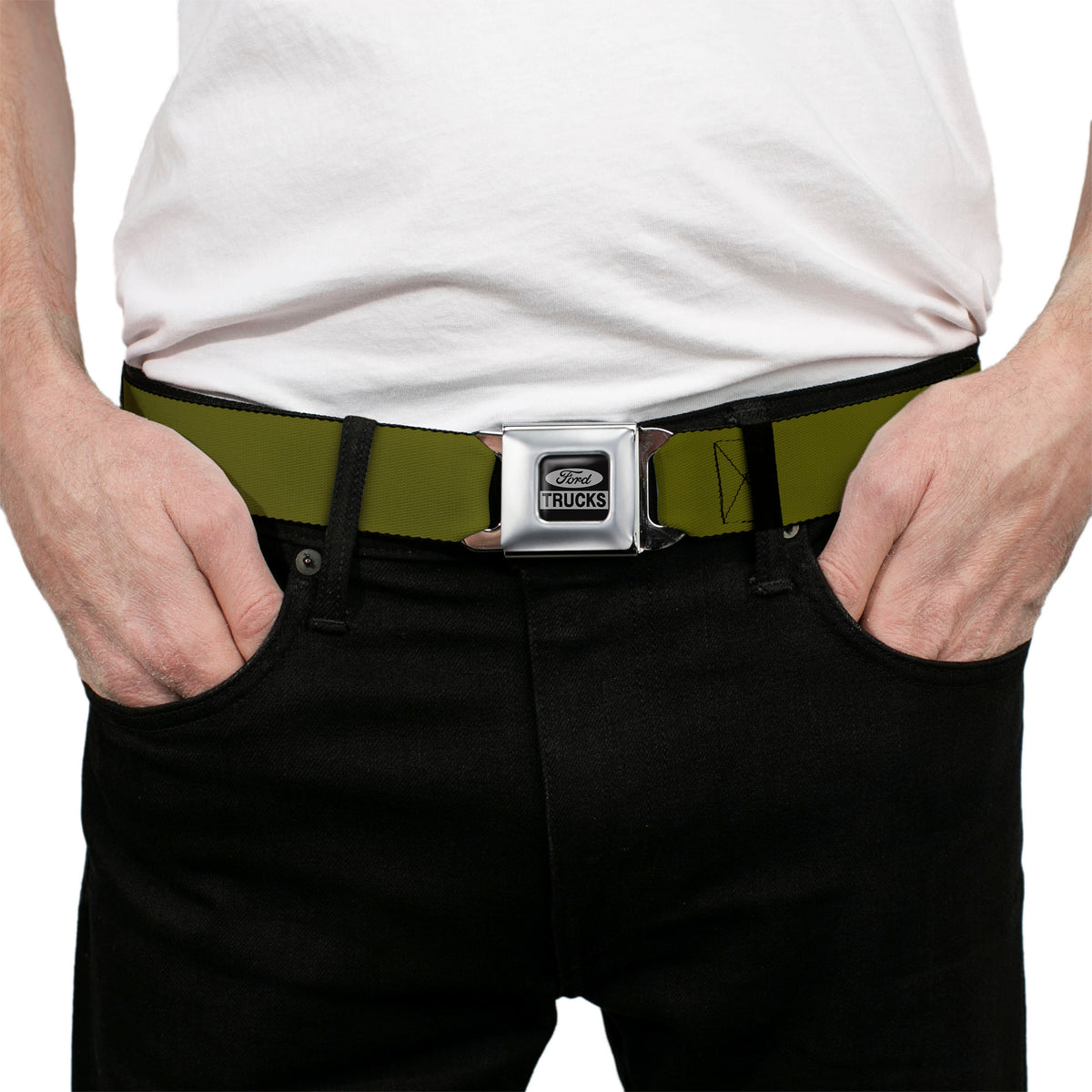 Ford Trucks Seatbelt Belt - Olive Webbing Seatbelt Belts Ford