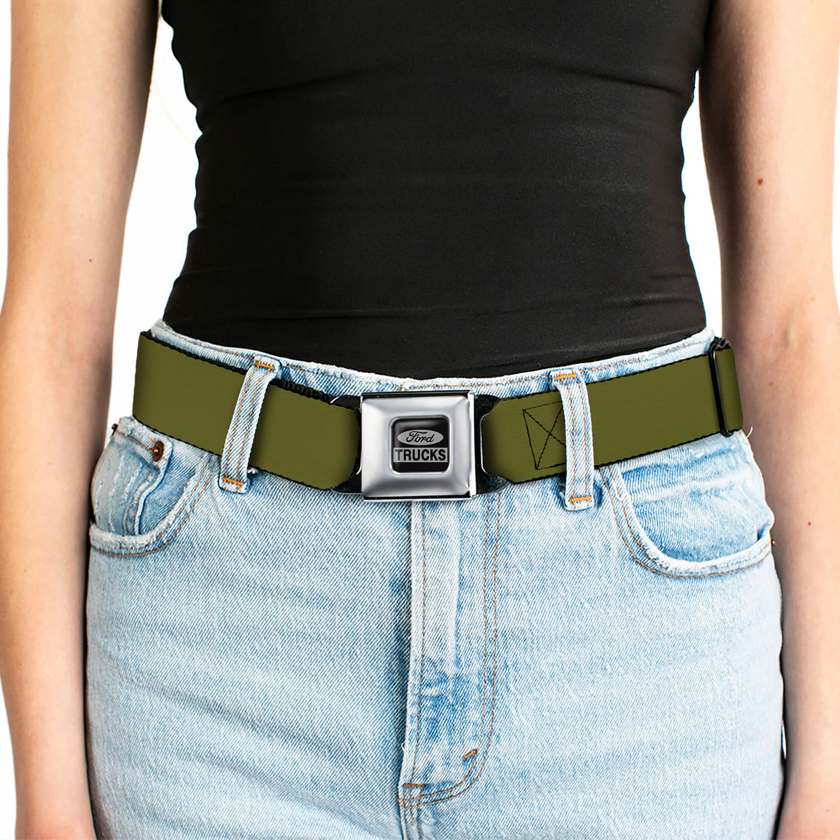 Ford Trucks Seatbelt Belt - Olive Webbing Seatbelt Belts Ford