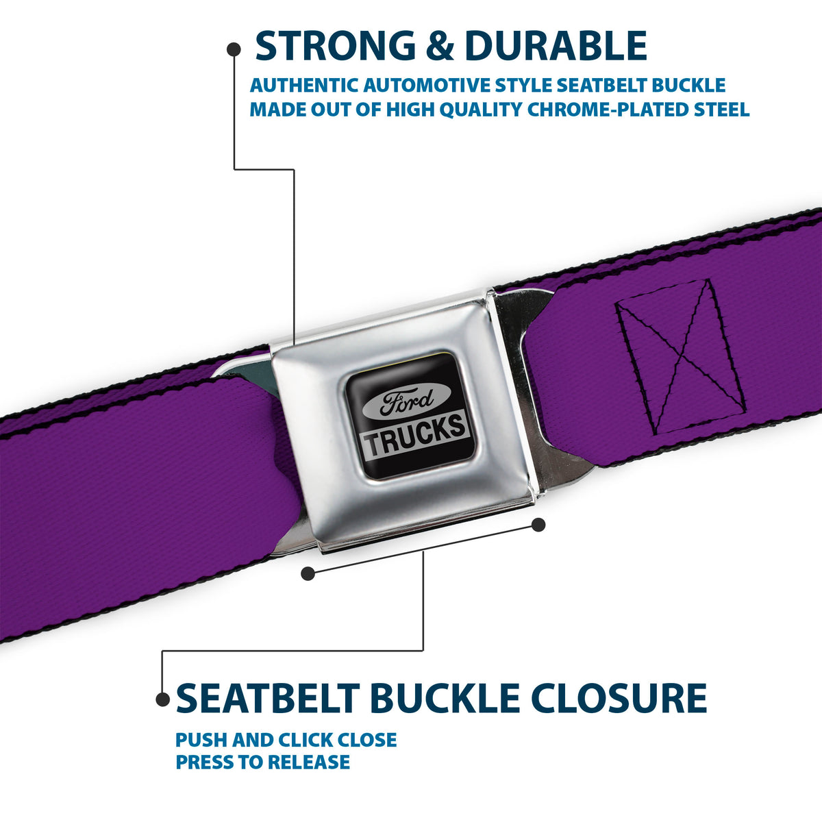 Ford Trucks Seatbelt Belt - Purple Webbing Seatbelt Belts Ford