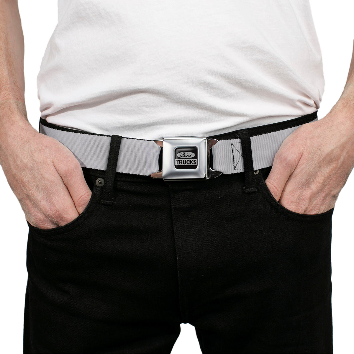 Ford Trucks Seatbelt Belt - Silver Webbing Seatbelt Belts Ford