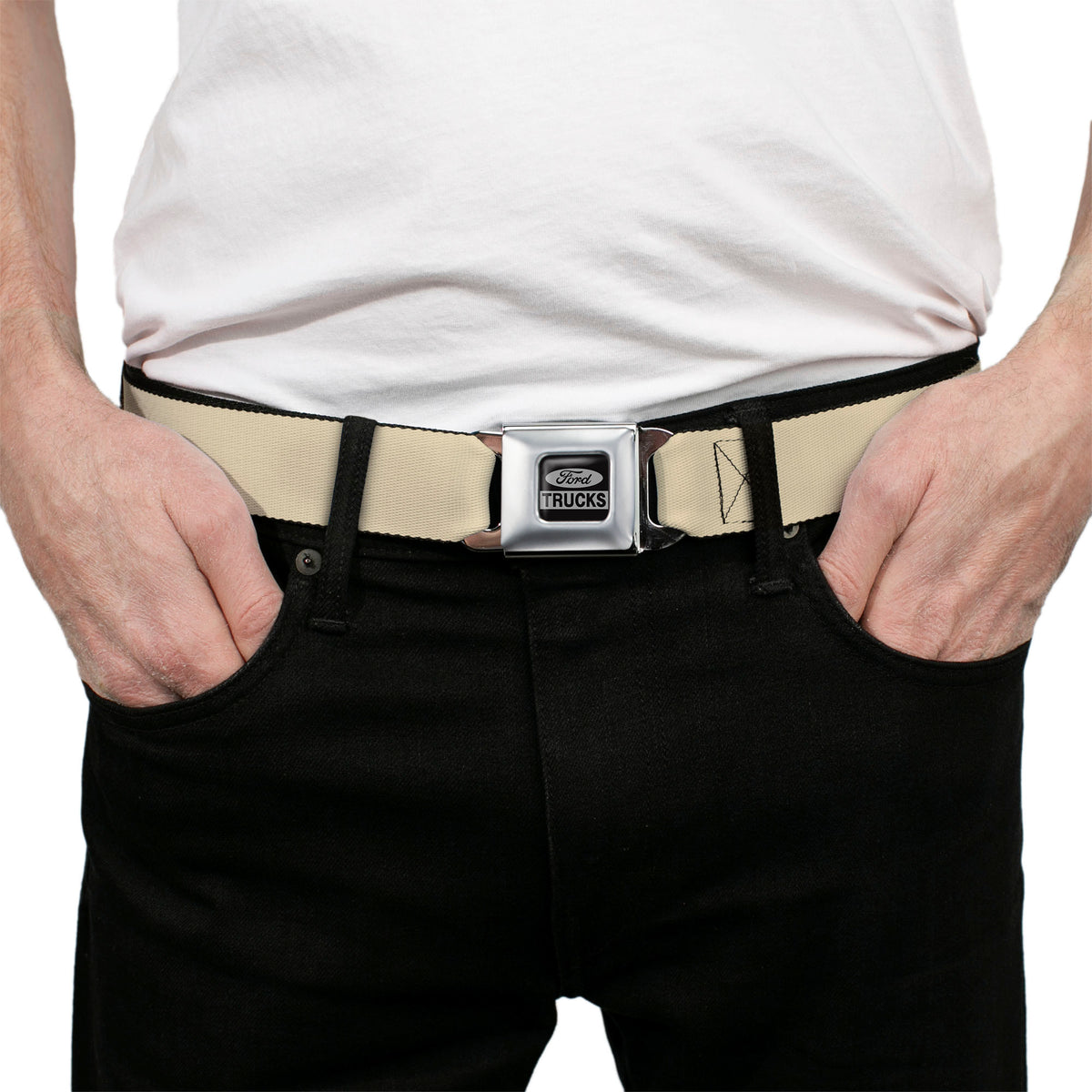 Ford Trucks Seatbelt Belt - Tan Webbing Seatbelt Belts Ford