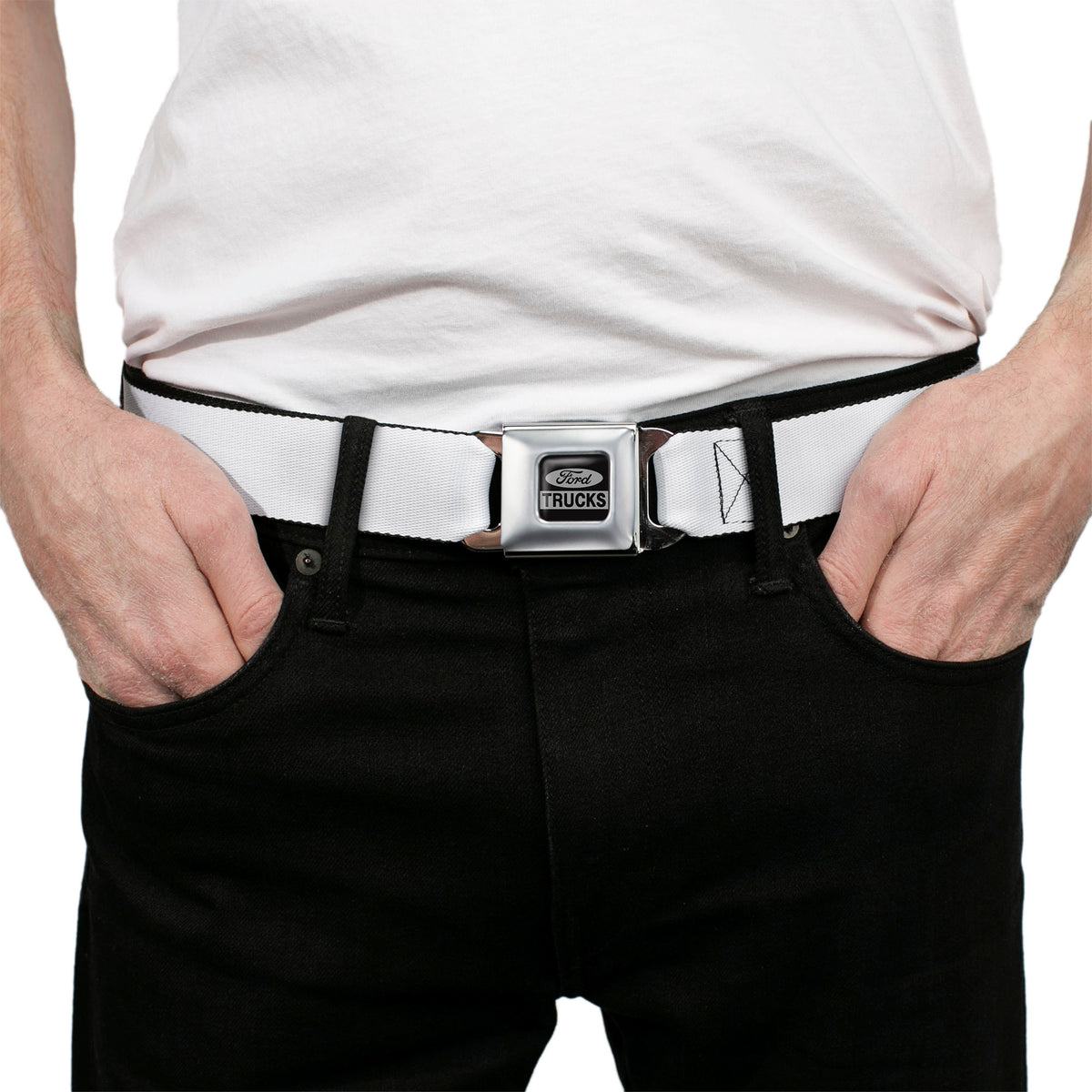 Ford Trucks Seatbelt Belt - White Webbing Seatbelt Belts Ford