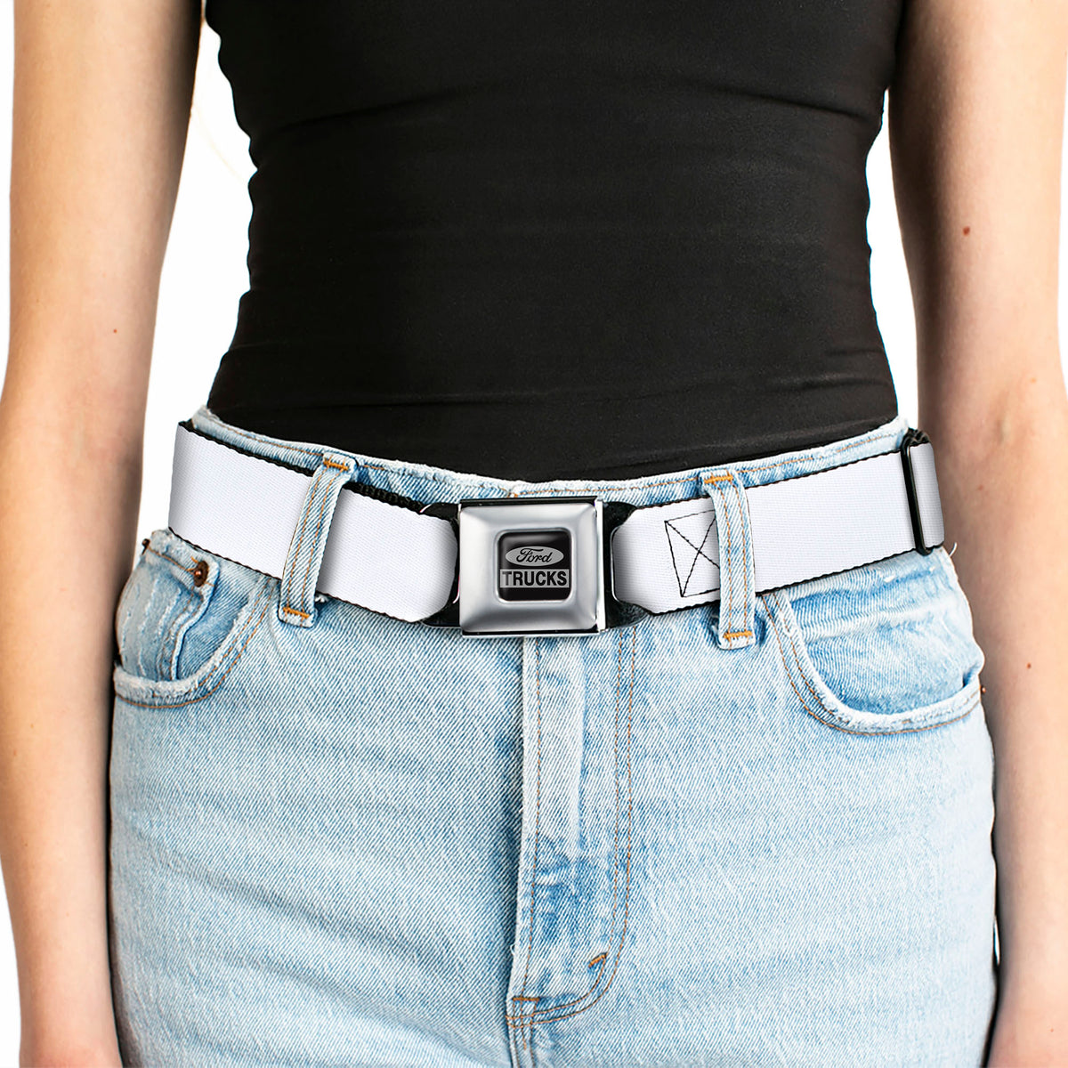 Ford Trucks Seatbelt Belt - White Webbing Seatbelt Belts Ford