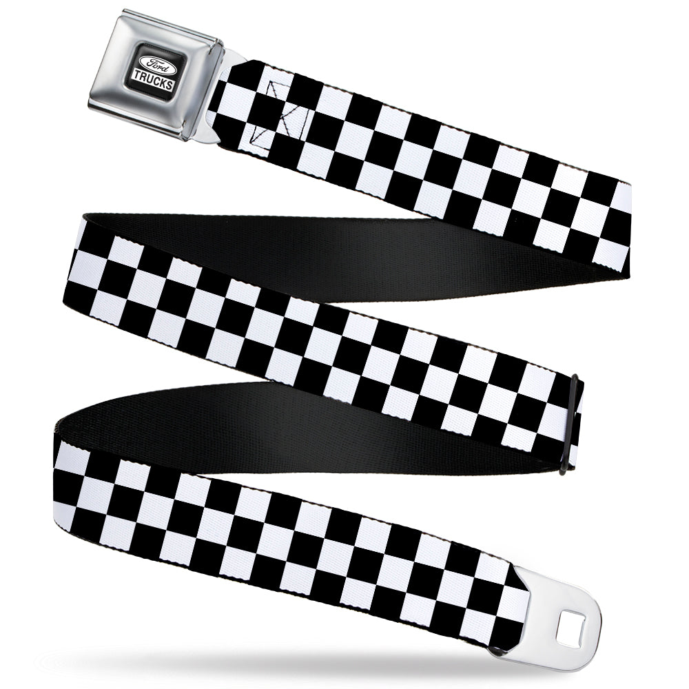 Ford Trucks Seatbelt Belt - Checker Black/White Webbing Seatbelt Belts Ford