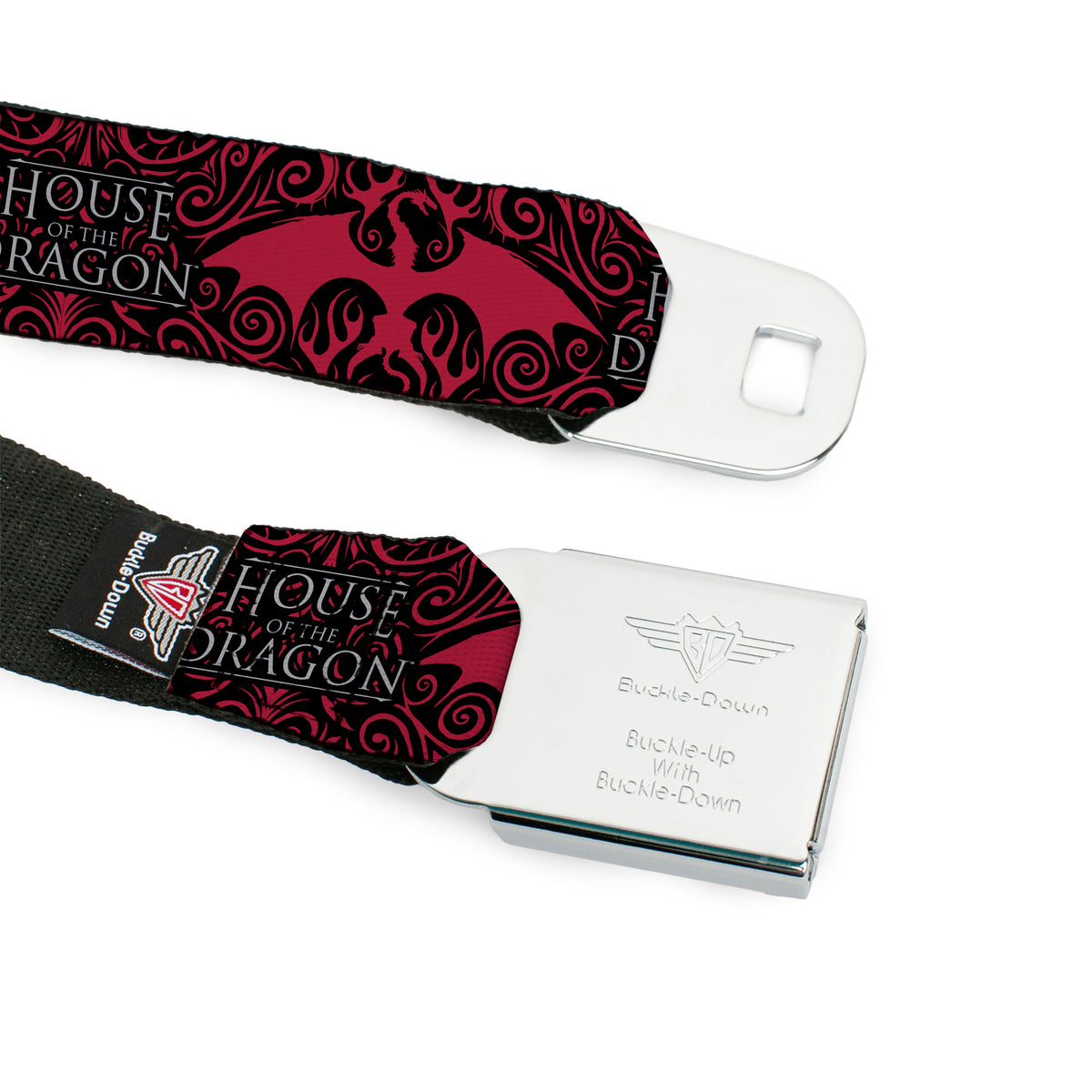 House of the Dragon Eye Throne Icon Full Color Black/Gray/Orange Seatbelt Belt - HOUSE OF THE DRAGON Dragon Icon Black/Red/White Webbing Seatbelt Belts House of the Dragon
