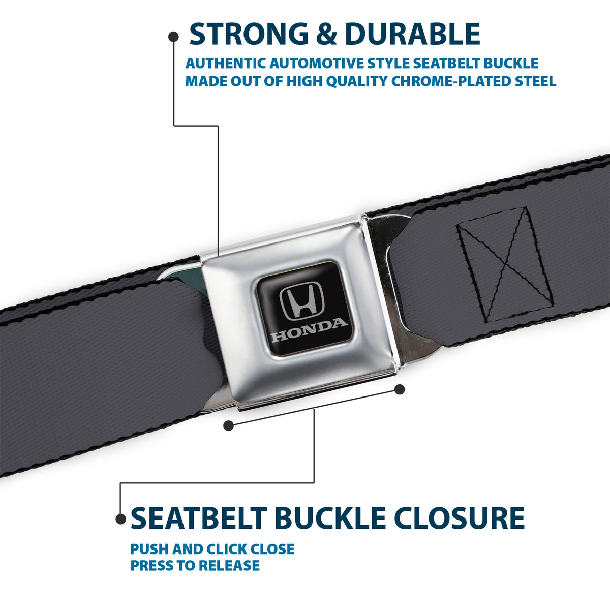 Honda Seatbelt Belt - Charcoal Webbing Seatbelt Belts Honda