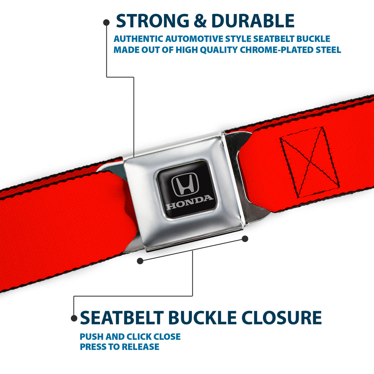 Honda Seatbelt Belt - Red Webbing Seatbelt Belts Honda