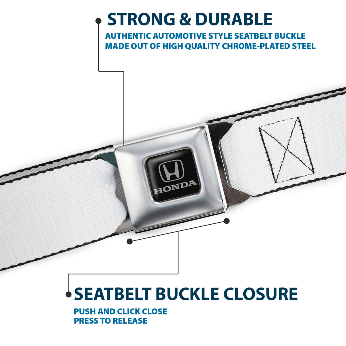 Honda Seatbelt Belt - White Webbing Seatbelt Belts Honda