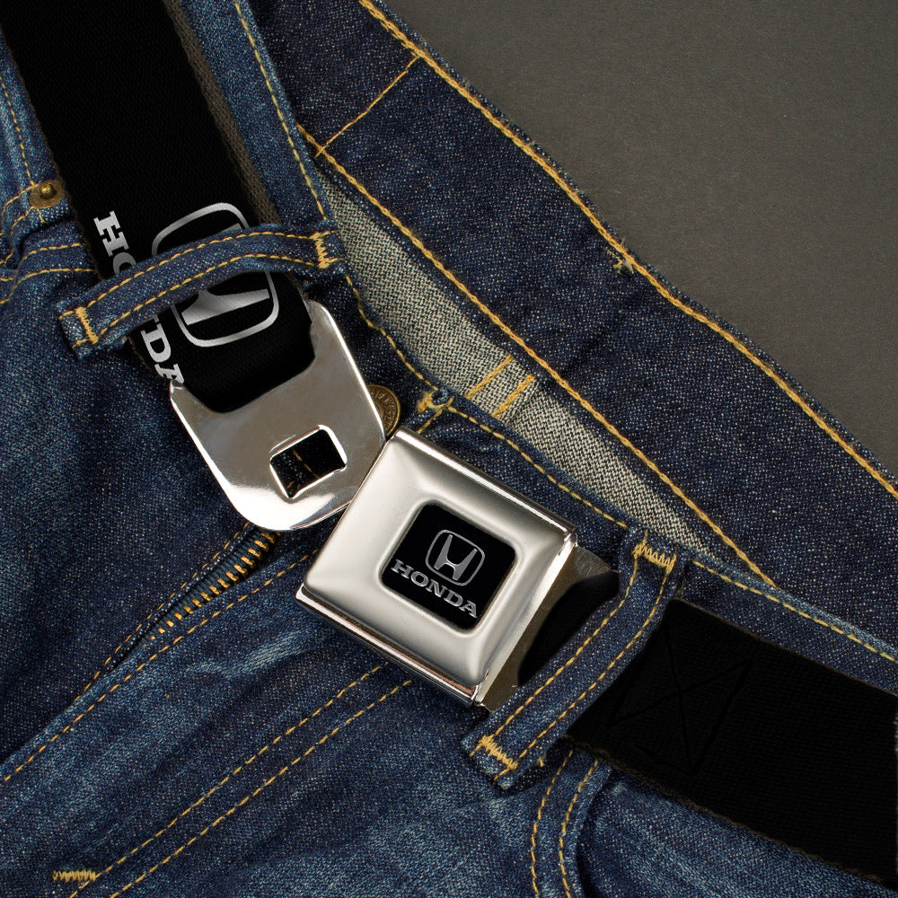 Honda Seatbelt Belt - Honda Logo Black/Silver REPEAT Webbing Seatbelt Belts Honda