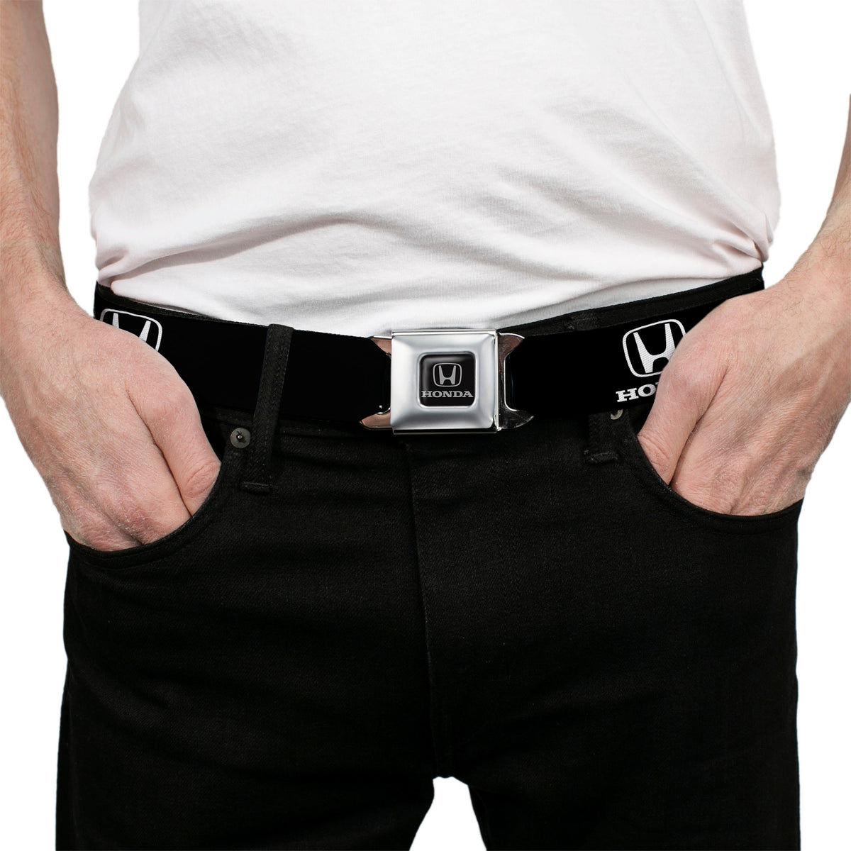 Honda Seatbelt Belt - Honda Logo Black/White Webbing Seatbelt Belts Honda