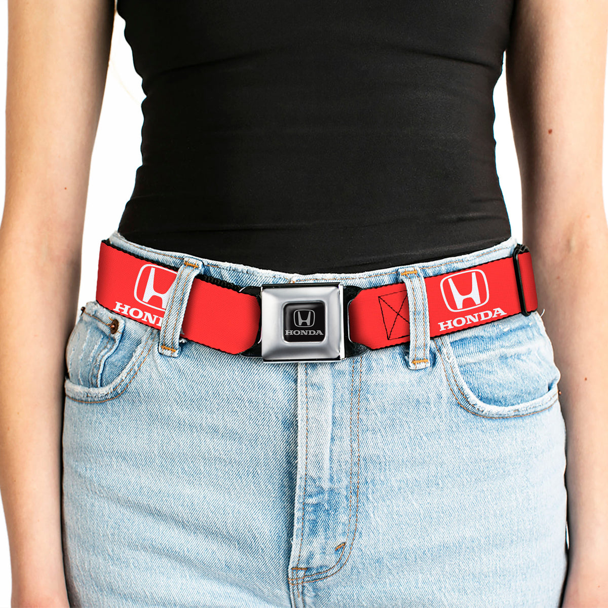 Honda Seatbelt Belt - Honda Logo Red/White Webbing Seatbelt Belts Honda