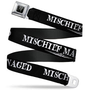 Harry Potter Logo Full Color Black/White Seatbelt Belt - Harry Potter MISCHIEF MANAGED Black/White Webbing Seatbelt Belts Harry Potter