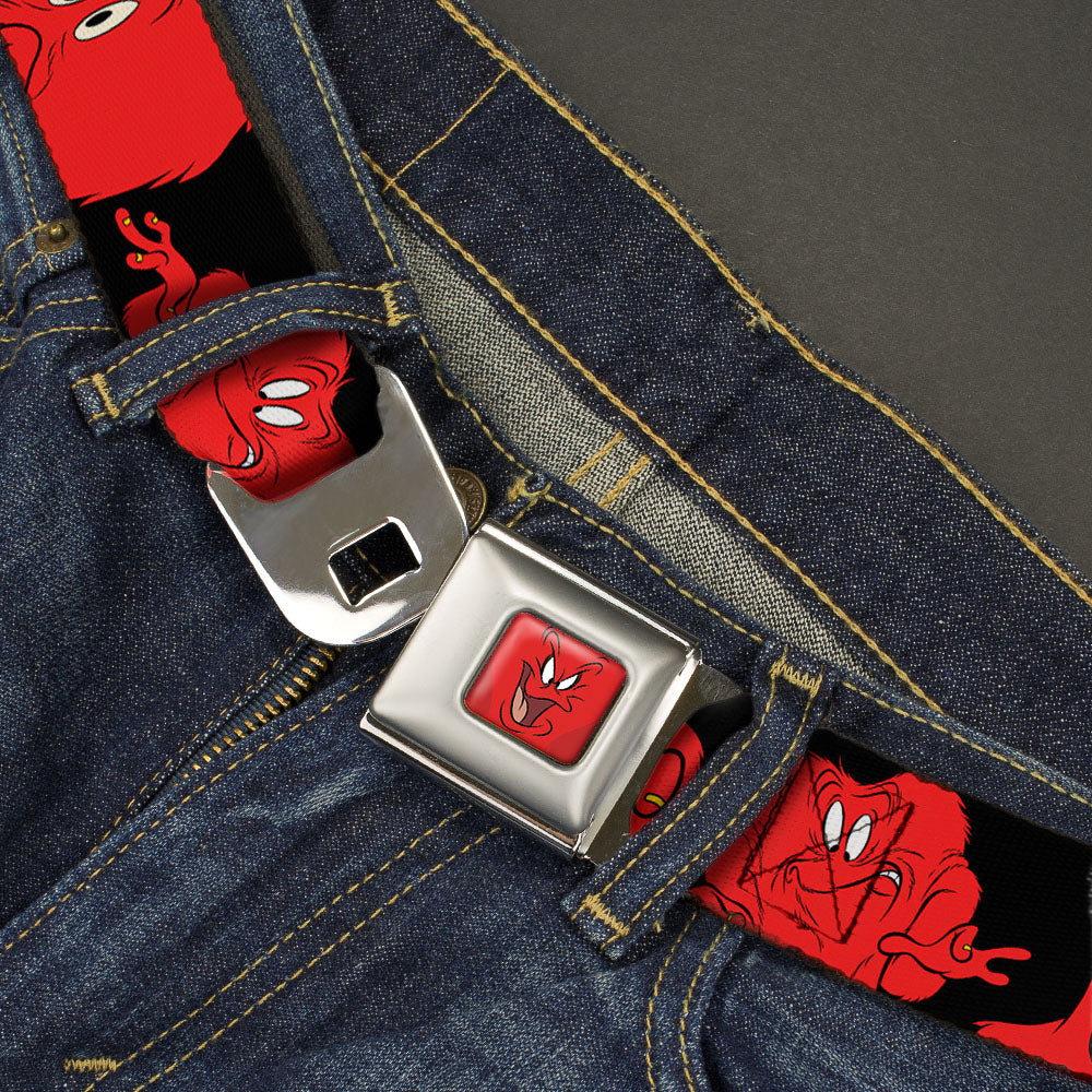 Gossamer Expression CLOSE-UP Full Color Red Seatbelt Belt - Gossamer 6-Poses Black/Red Webbing Seatbelt Belts Looney Tunes
